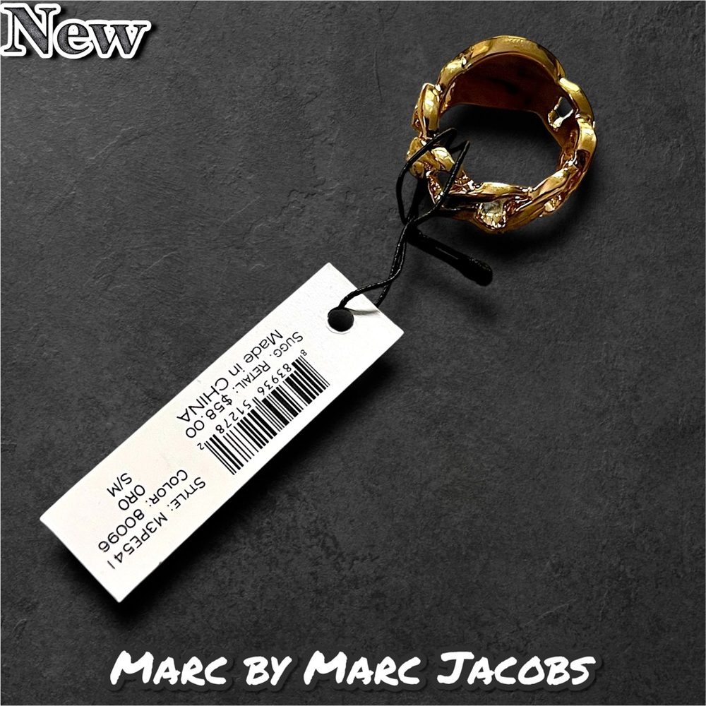 🔴New Marc by Marc Jacobs Gold Chain Link Turnlock “Chunky Katie” Ring Size 5/6 - Picture 5 of 8
